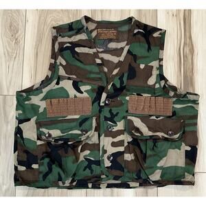 Caliber Sportsman’s Apparel Woodland Camo Hunting Vest Mens Size M